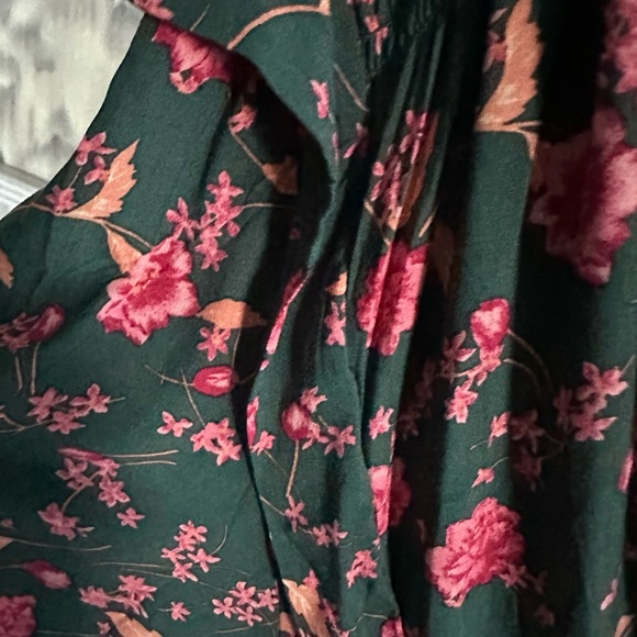 NWT Free People Emerald Flower Fields Long Sleeve Button Mini Dress - Picture 7 of 12